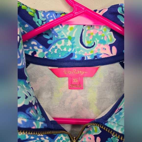 Lilly Pulitzer quarter zip popover sweatshirt extra small Turtle villa skipper - Picture 2 of 4
